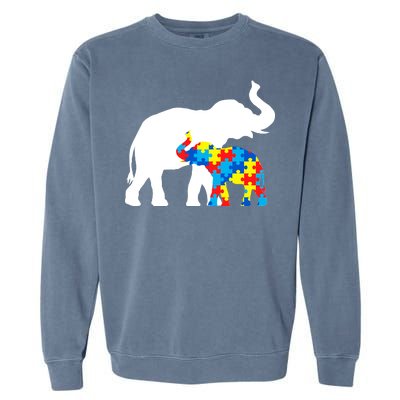 Elephant Puzzle Autism Parents Garment-Dyed Sweatshirt