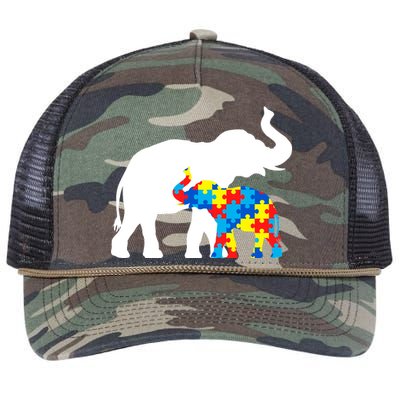 Elephant Puzzle Autism Parents Retro Rope Trucker Hat Cap