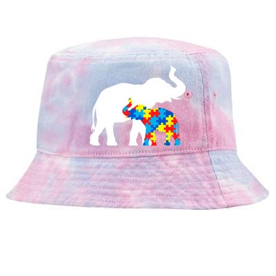 Elephant Puzzle Autism Parents Tie-Dyed Bucket Hat