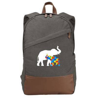 Elephant Puzzle Autism Parents Cotton Canvas Backpack