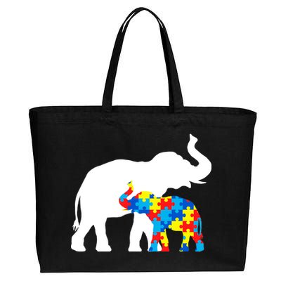 Elephant Puzzle Autism Parents Cotton Canvas Jumbo Tote