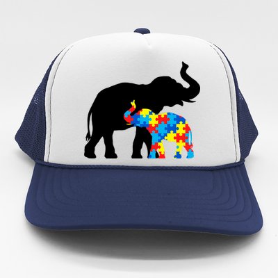 Elephant Puzzle Autism Parents Trucker Hat