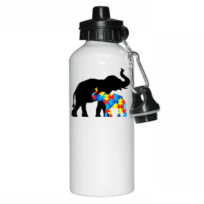 Elephant Puzzle Autism Parents Aluminum Water Bottle