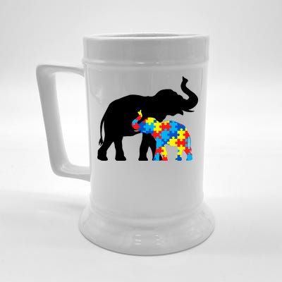 Elephant Puzzle Autism Parents Beer Stein