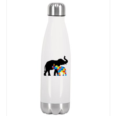 Elephant Puzzle Autism Parents Stainless Steel Insulated Water Bottle