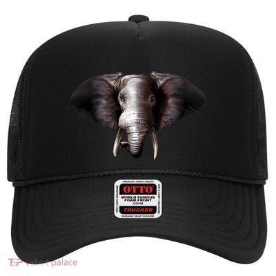 Elephant Tusks Wildlife High Crown Mesh Back Trucker Hat