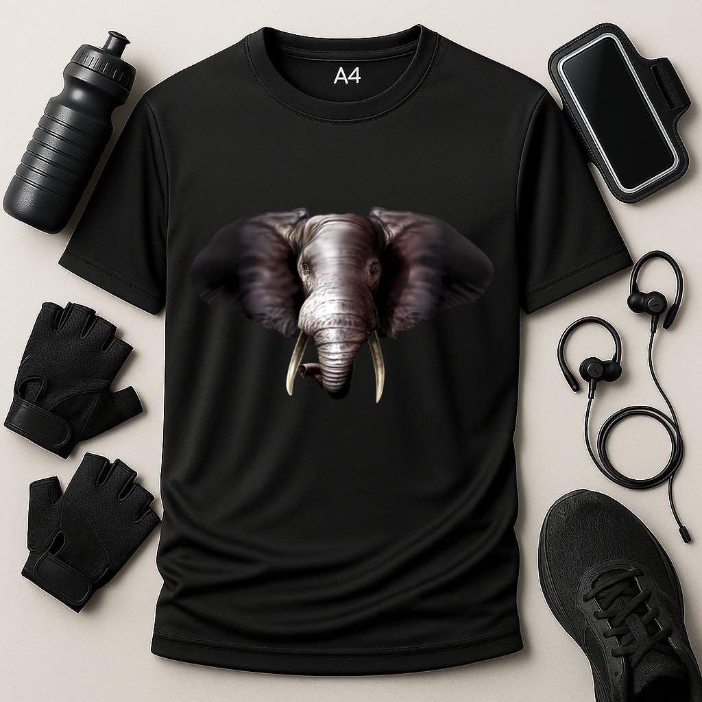 Elephant Tusks Wildlife Cooling Performance Crew T-Shirt