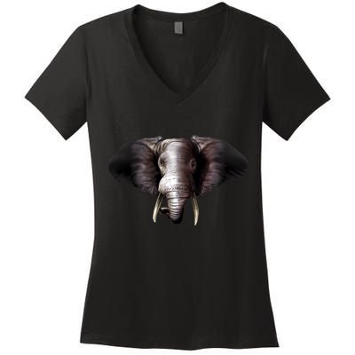 Elephant Tusks Wildlife Women's V-Neck T-Shirt