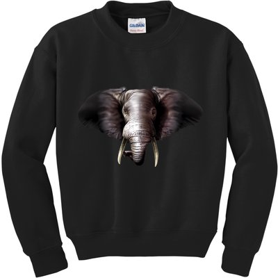 Elephant Tusks Wildlife Kids Sweatshirt