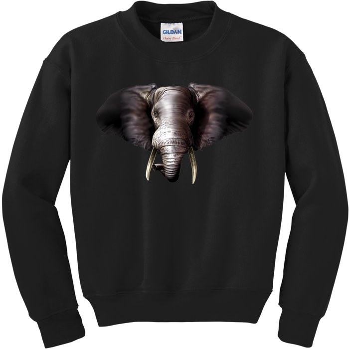 Elephant Tusks Wildlife Kids Sweatshirt