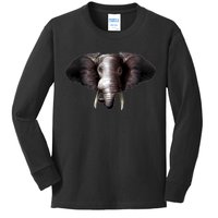 Elephant Tusks Wildlife Kids Long Sleeve Shirt