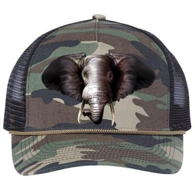 Elephant Tusks Wildlife Retro Rope Trucker Hat Cap