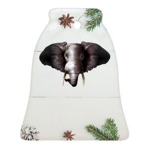 Elephant Tusks Wildlife Ceramic Bell Ornament