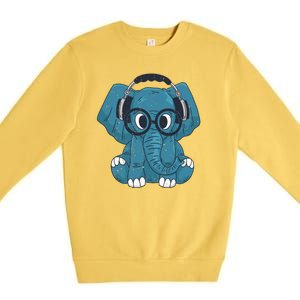 Elephant With Glasses  Premium Crewneck Sweatshirt