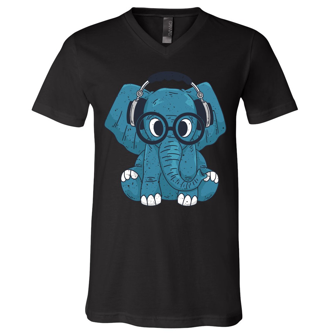 Elephant With Glasses  V-Neck T-Shirt