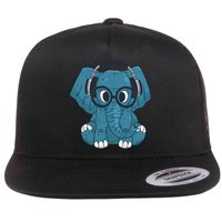 Elephant With Glasses  Flatbill Hat