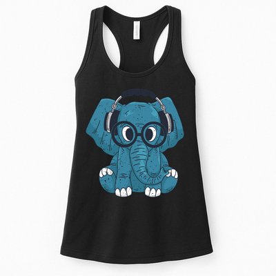 Elephant With Glasses  Womens Tank Top