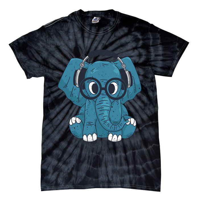 Elephant With Glasses  Tie-Dye T-Shirt
