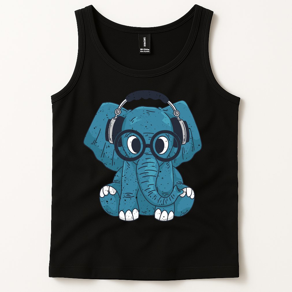 Elephant With Glasses  Tank Top