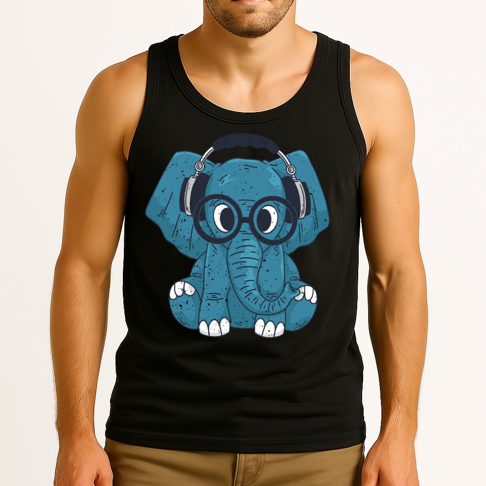 Elephant With Glasses  Tank Top