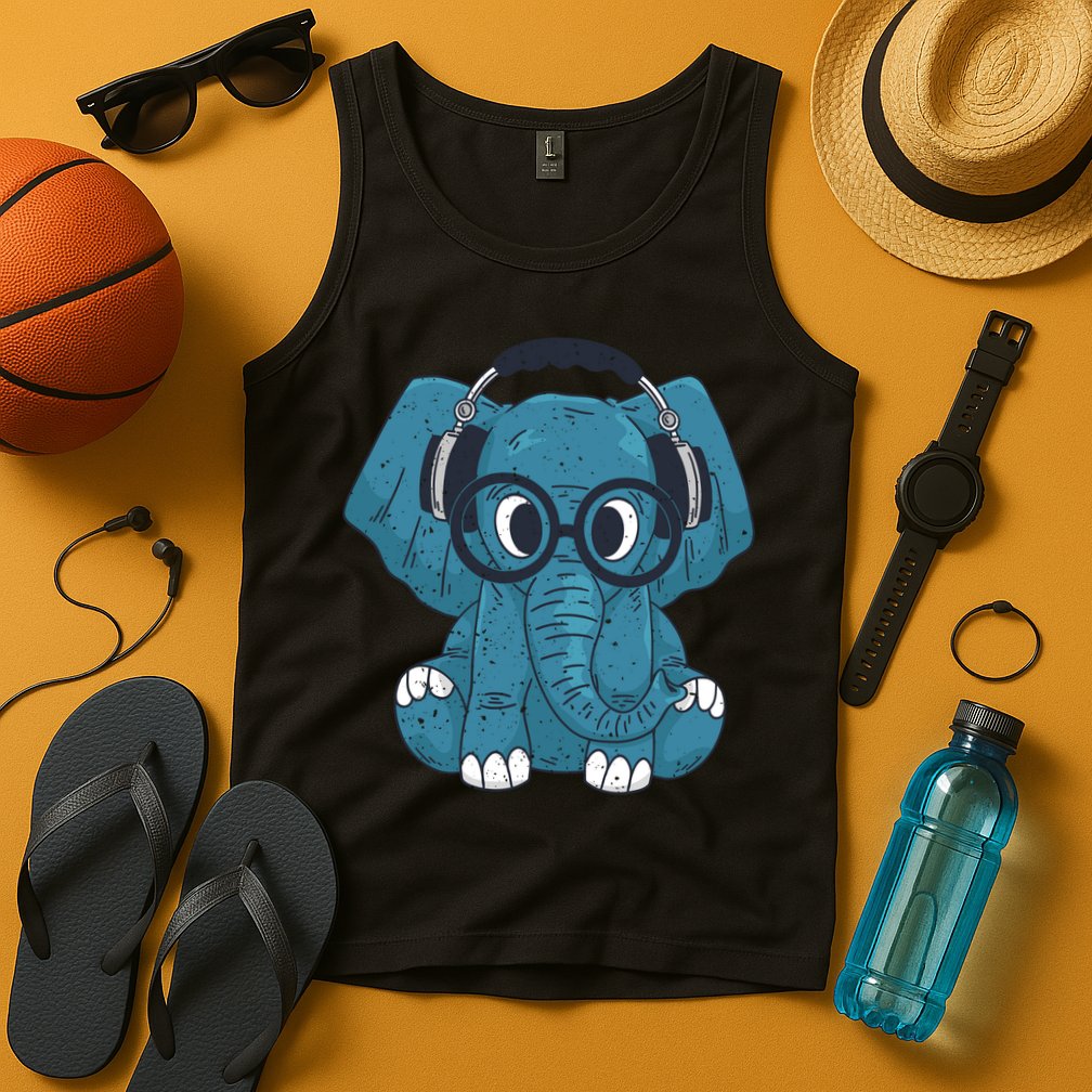 Elephant With Glasses  Tank Top