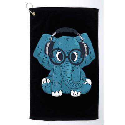 Elephant With Glasses  Golf Towel