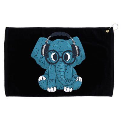 Elephant With Glasses  Grommeted Golf Towel