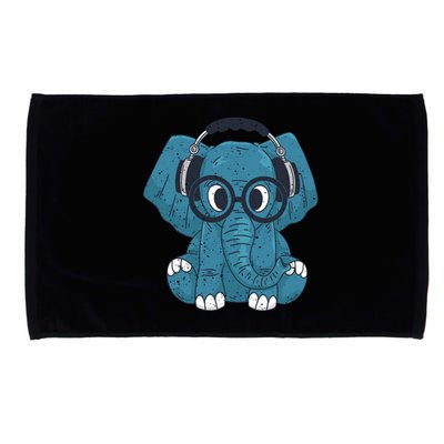 Elephant With Glasses  Microfiber Hand Towel