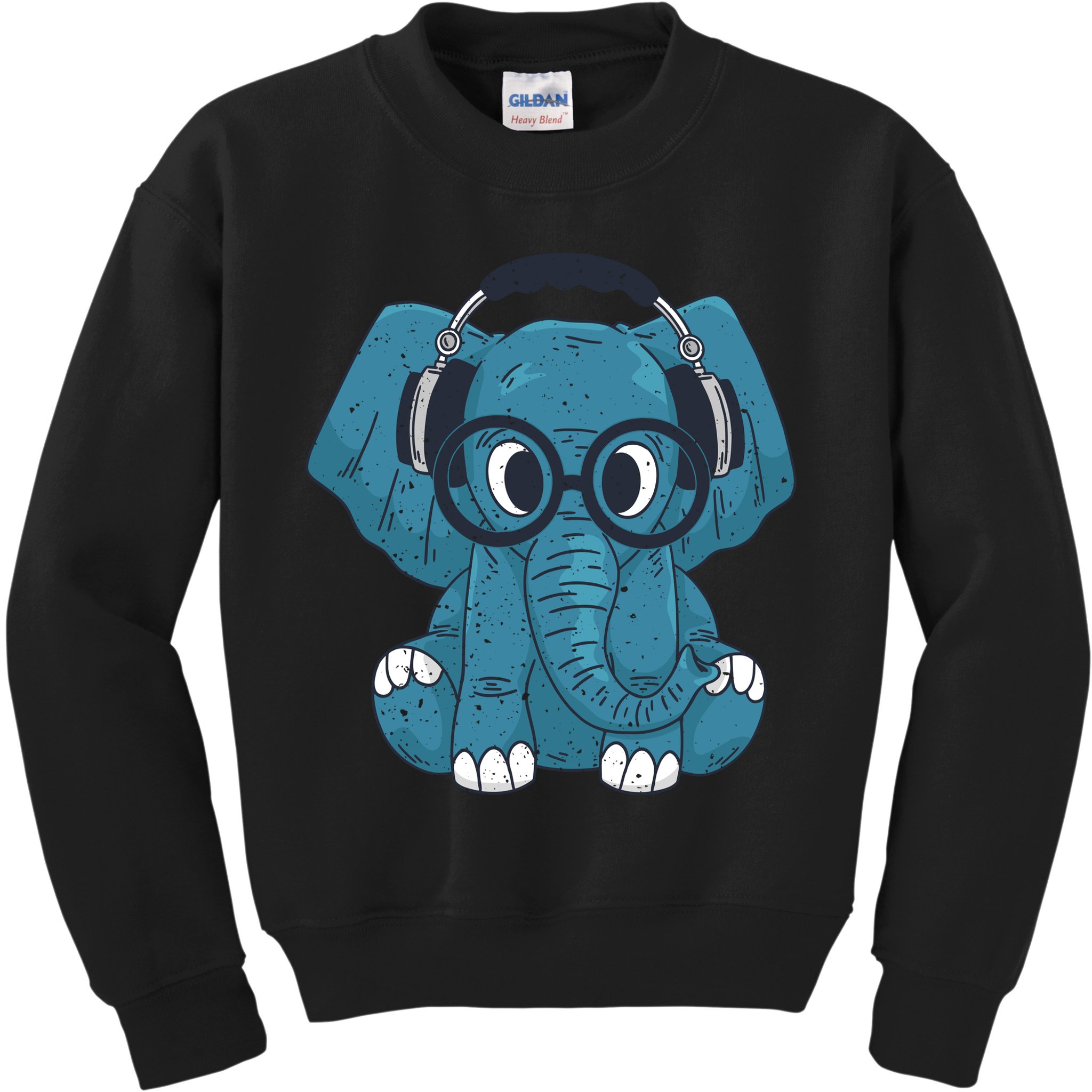 Elephant With Glasses  Kids Sweatshirt