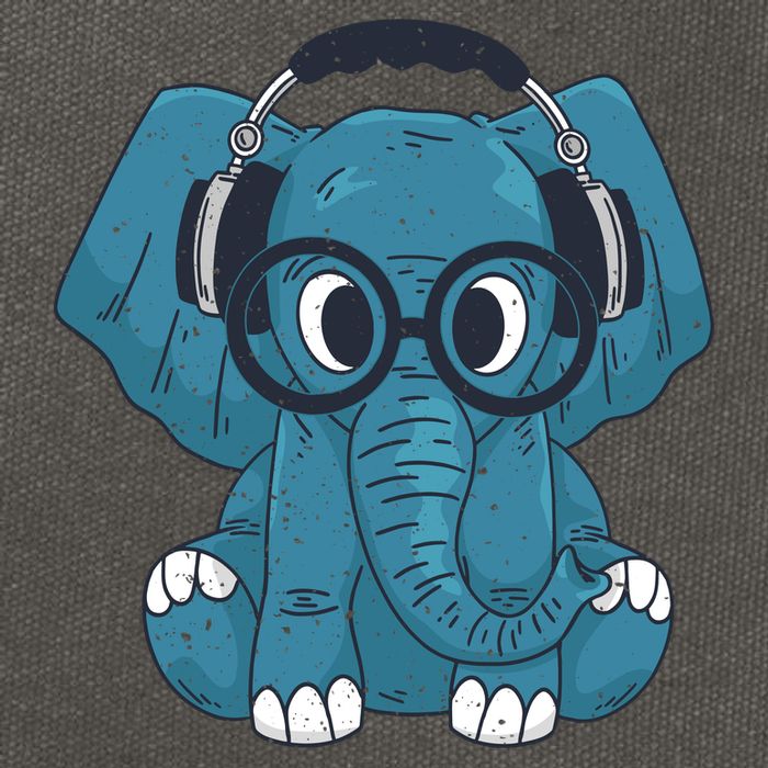 Elephant With Glasses  Cotton Canvas Backpack