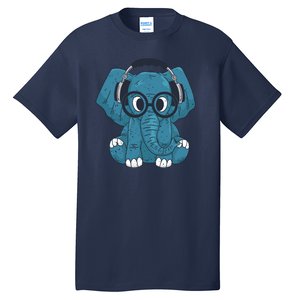 Elephant With Glasses  Tall T-Shirt