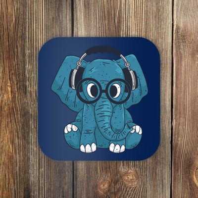 Elephant With Glasses  Coaster