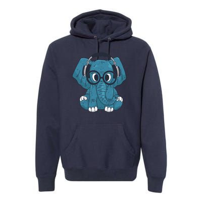 Elephant With Glasses  Premium Hoodie