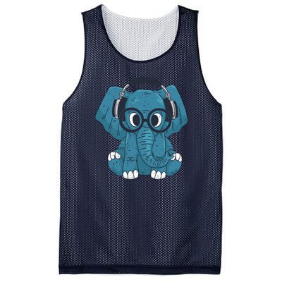 Elephant With Glasses  Mesh Reversible Basketball Jersey Tank