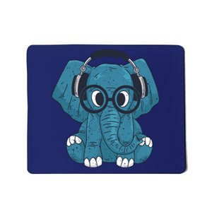 Elephant With Glasses  Mousepad