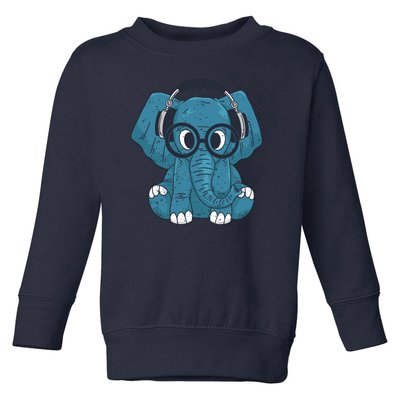 Elephant With Glasses  Toddler Sweatshirt