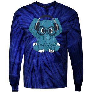 Elephant With Glasses  Tie-Dye Long Sleeve Shirt