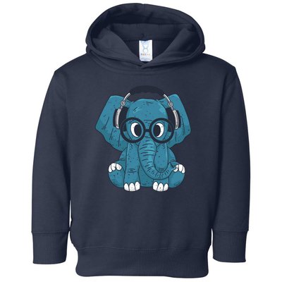 Elephant With Glasses  Toddler Hoodie