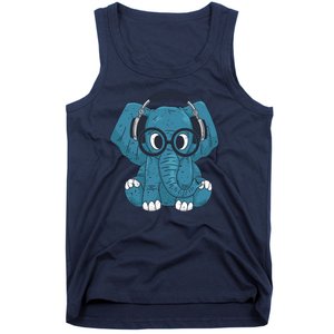 Elephant With Glasses  Tank Top