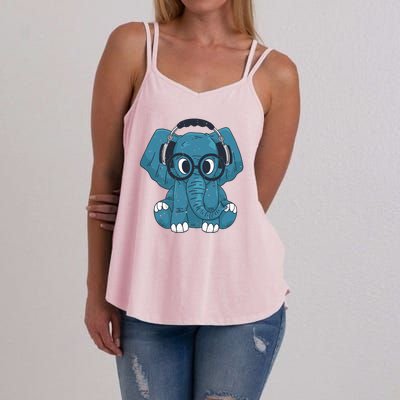 Elephant With Glasses  Women's Strappy Tank