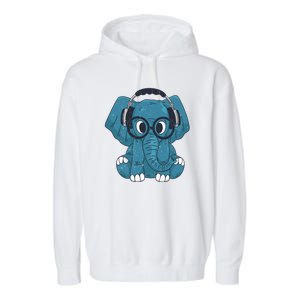 Elephant With Glasses  Garment-Dyed Fleece Hoodie