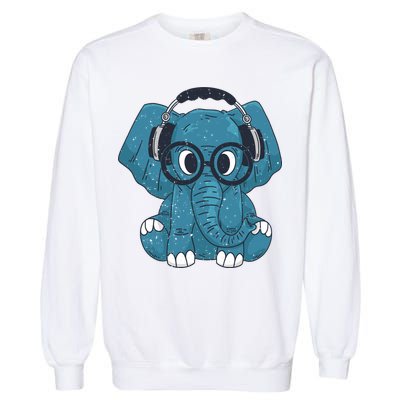 Elephant With Glasses  Garment-Dyed Sweatshirt