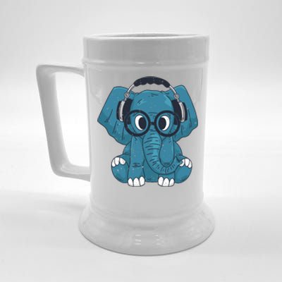 Elephant With Glasses  Beer Stein