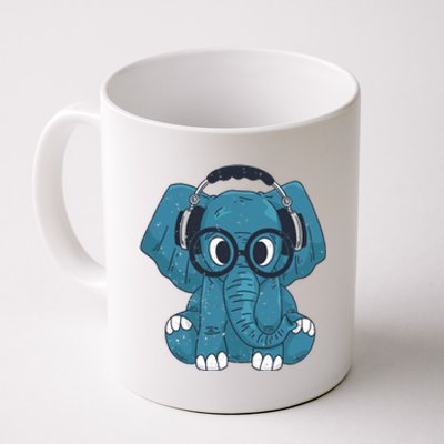 Elephant With Glasses  Coffee Mug