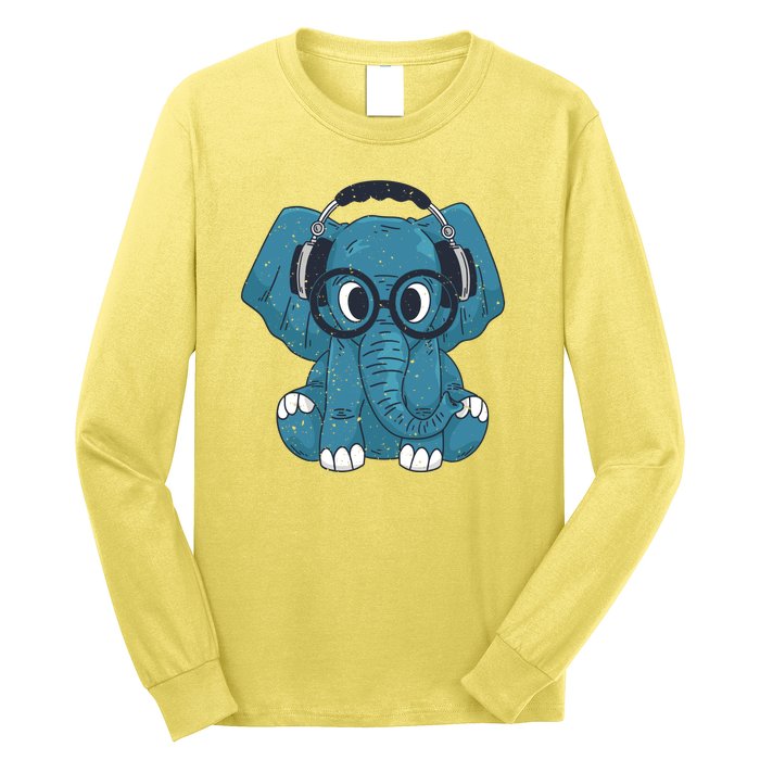 Elephant With Glasses  Long Sleeve Shirt