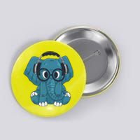 Elephant With Glasses  Button