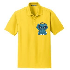 Elephant With Glasses  Dry Zone Grid Polo