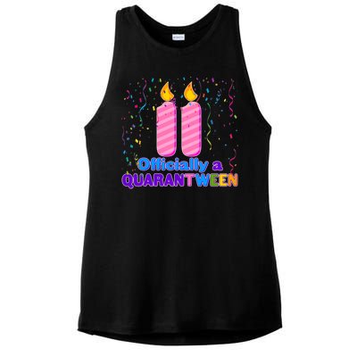 Eleven Officially A Quarantween Birthday Ladies PosiCharge Tri-Blend Wicking Tank