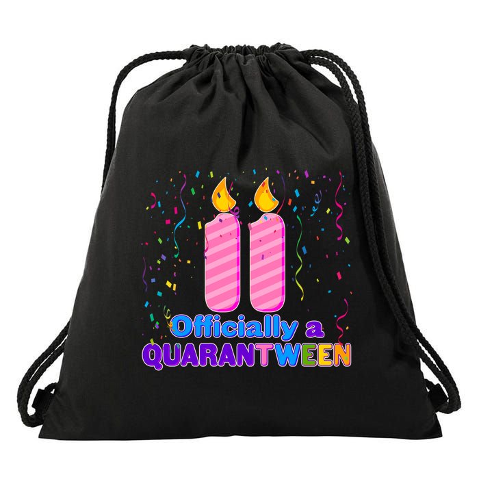 Eleven Officially A Quarantween Birthday Drawstring Bag