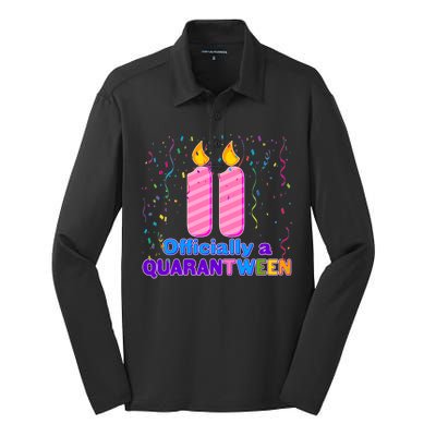 Eleven Officially A Quarantween Birthday Silk Touch Performance Long Sleeve Polo